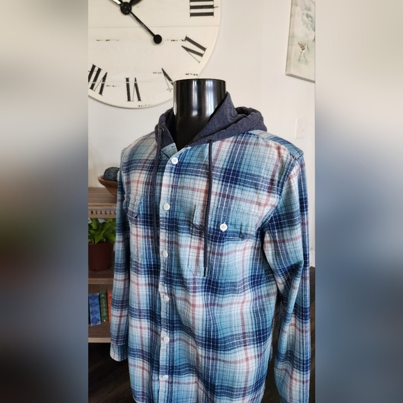 Aeropostle Mens Flannel Hoodie, Size Large, Pre-owned excellent condition - Picture 5 of 16